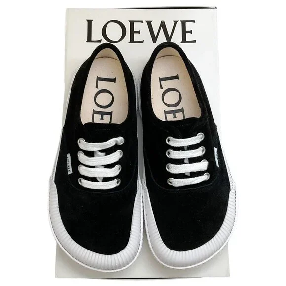 Loewe Black Suede Lace Up Sneakers - Picture 6 of 9